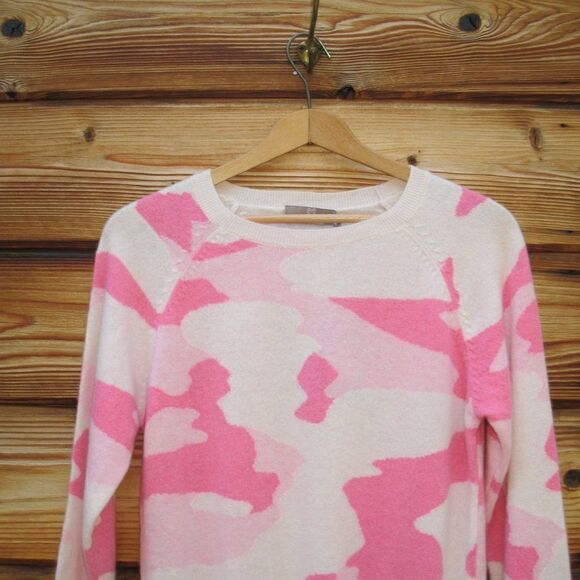NWT Brodie Pink Cashmere Camo Sweater Pullover - Picture 3 of 8